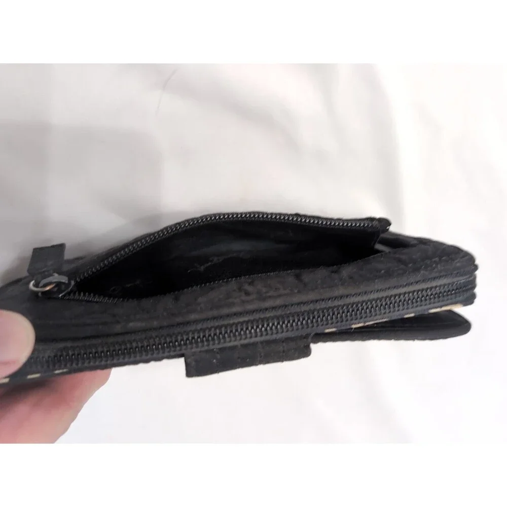 VERA BRADLEY RFID Zip around Turnlock WALLET Credit Cards ID BLACK - Picture 4 of 11